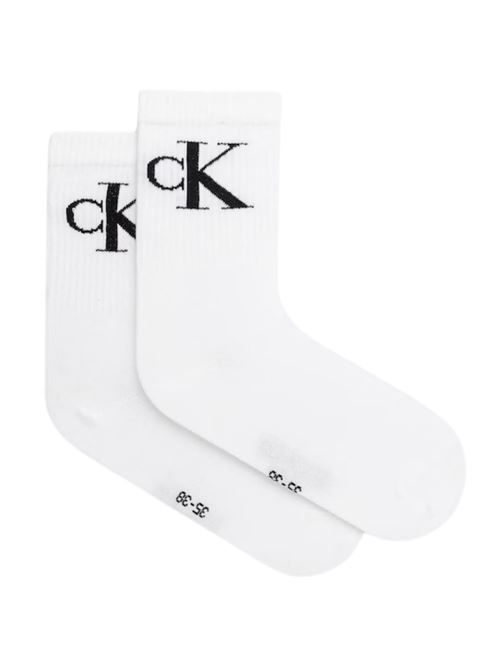 Calzini alti due paia bianchi Calvin Klein Jeans | 701228811002